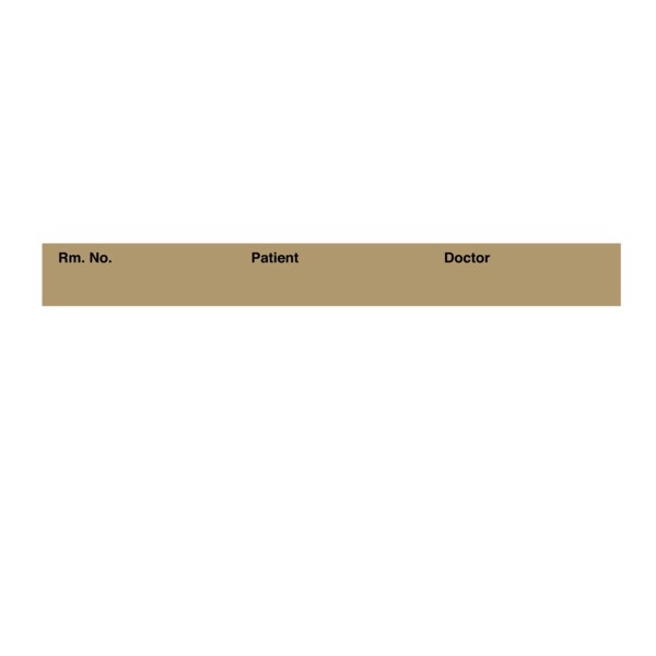 Printed Chart Tape - Rm No Patient Doctor 1/2" Gold w/Black